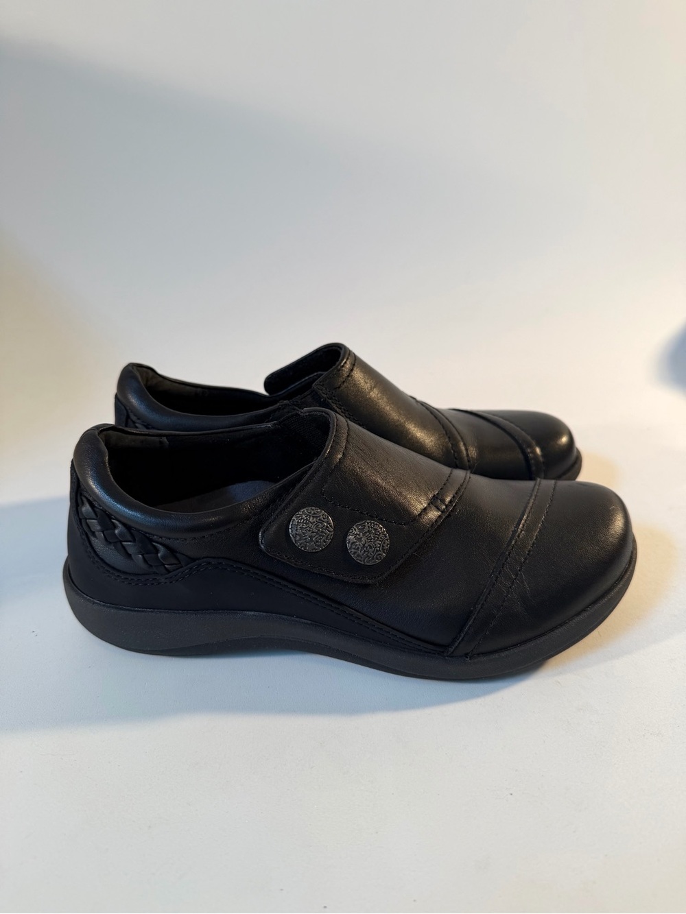 Aetrix Karina monk strap black leather loafers‎ Women’s size 7 Slip On Casual